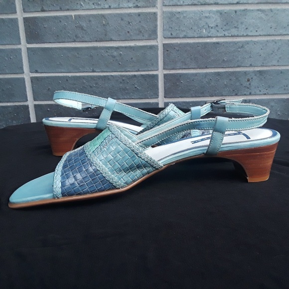 Trotters Leather Sling-back Sandal in Powder Blue - Picture 4 of 12